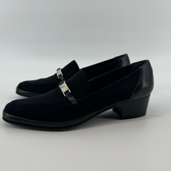 Rangoni Firenze Fabric and Leather Heeled Loafer - Excellent Condition - 8.5 B - Picture 6 of 9